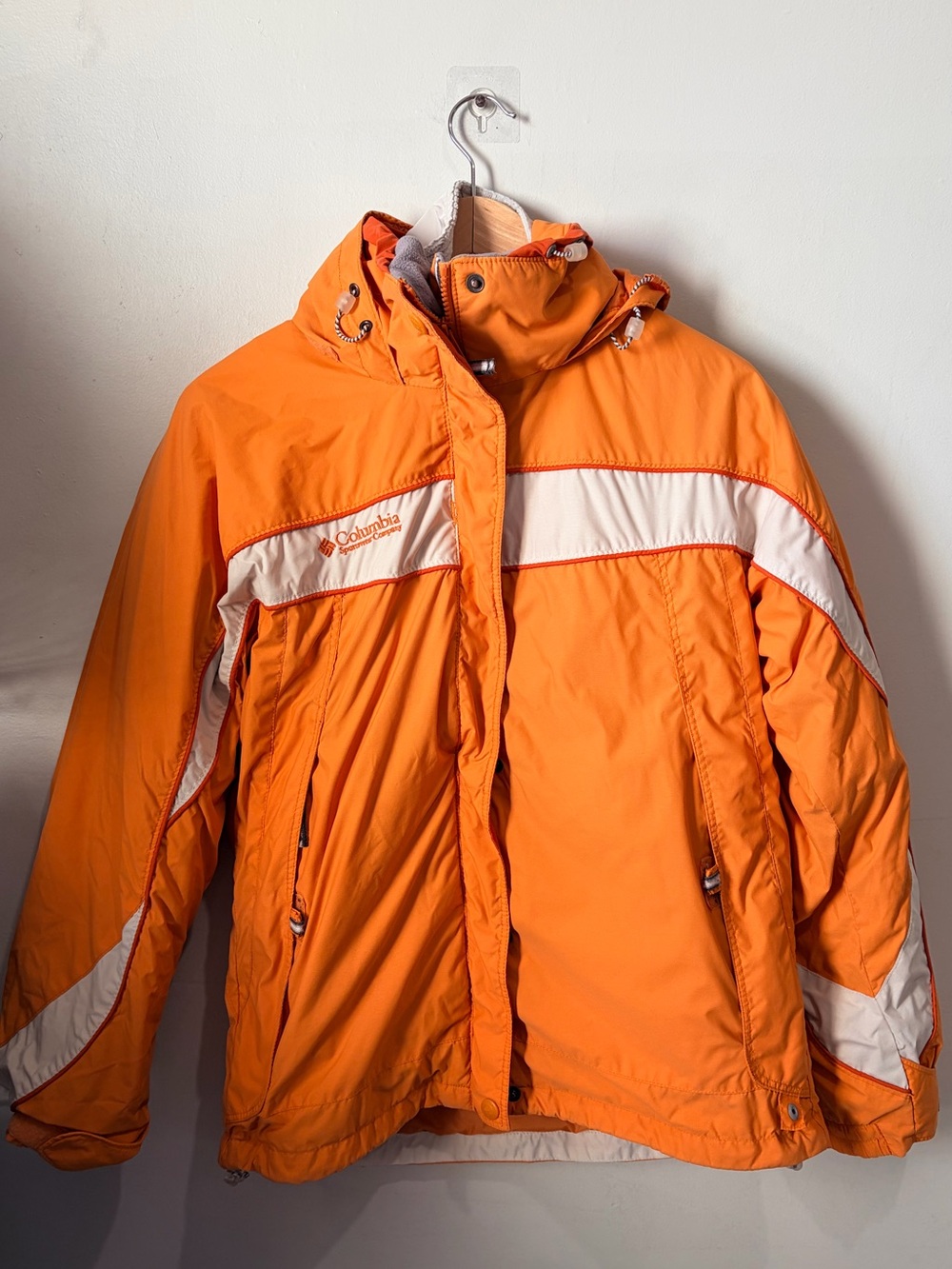 Vintage Columbia Core Interchange Orange White Ski Jacket Size M